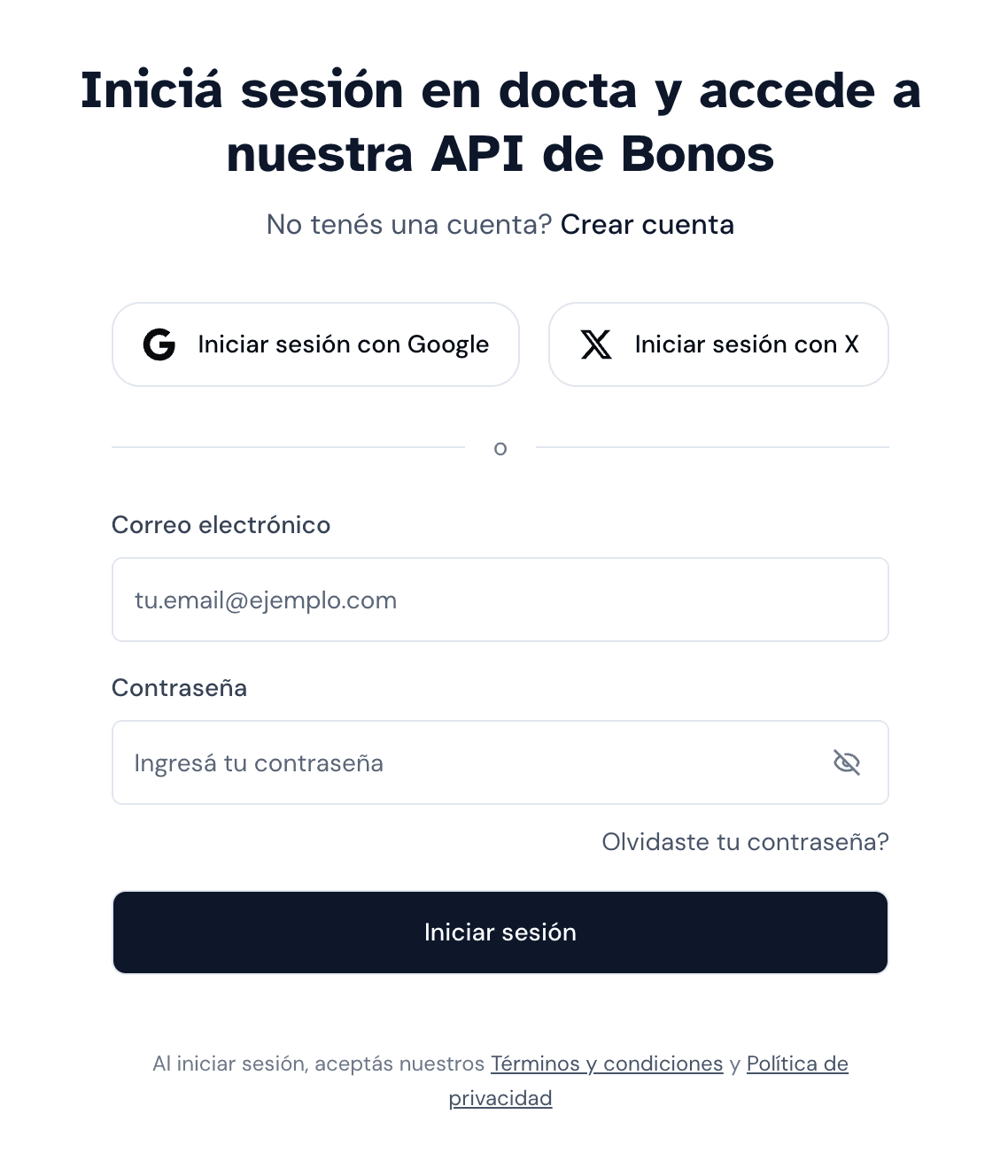Placeholder: pantalla de registro